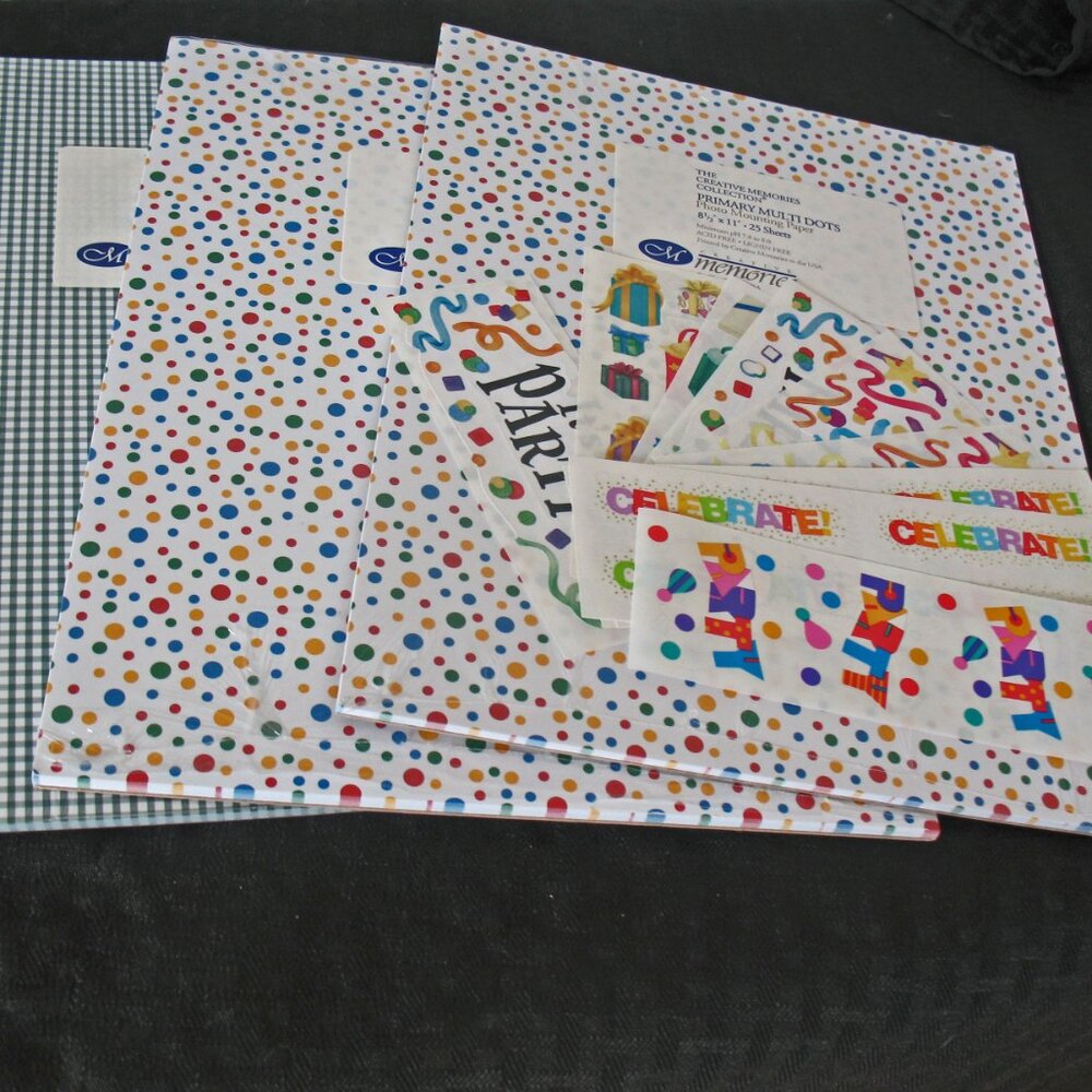 Lot Paper Packs, celebration, gingham Paper&Stickers